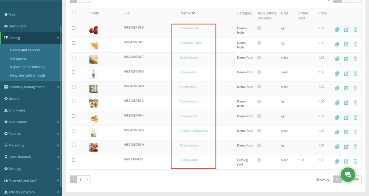 Managing assortment (adding items, inventory management etc)