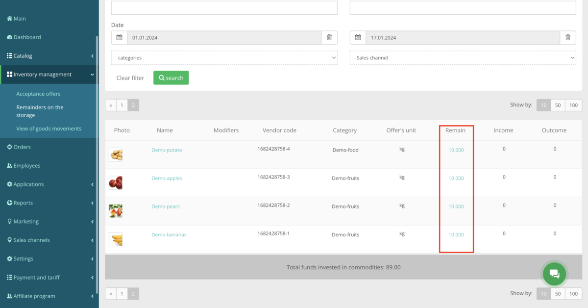 Managing assortment (adding items, inventory management etc)