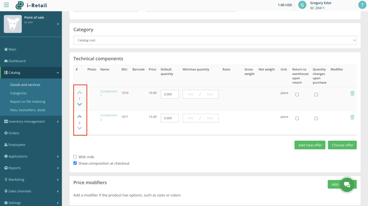 Managing assortment (adding items, inventory management etc)