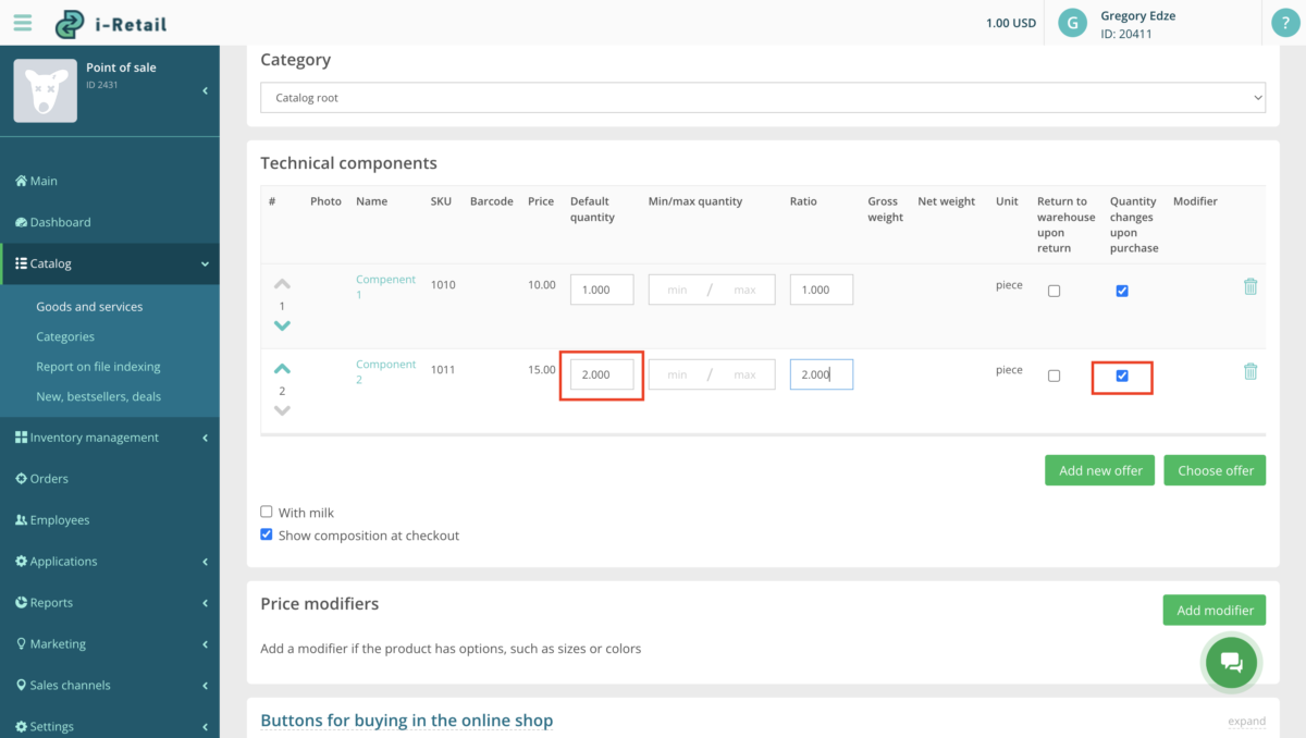 Managing assortment (adding items, inventory management etc)